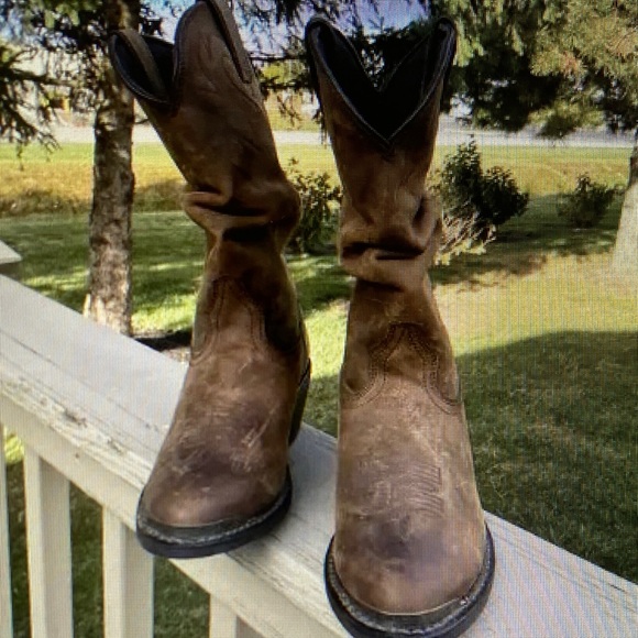 Durango Brown Heeled Boots - Picture 2 of 2
